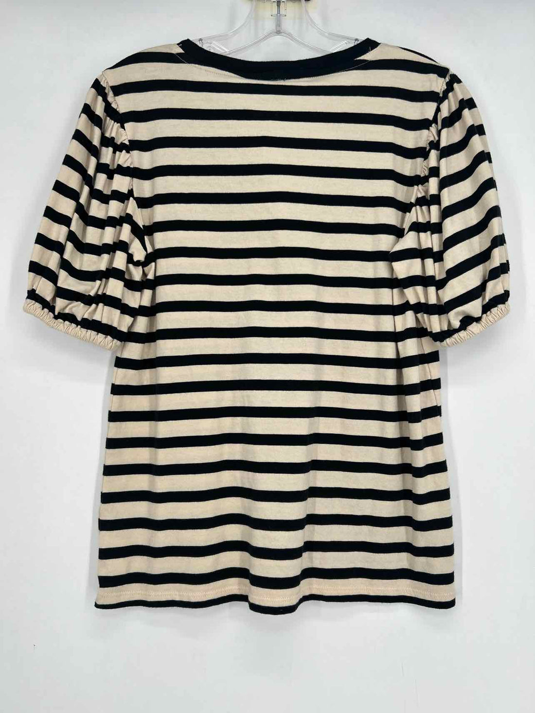 J Crew Size S Cream & Black Striped Short Sleeve