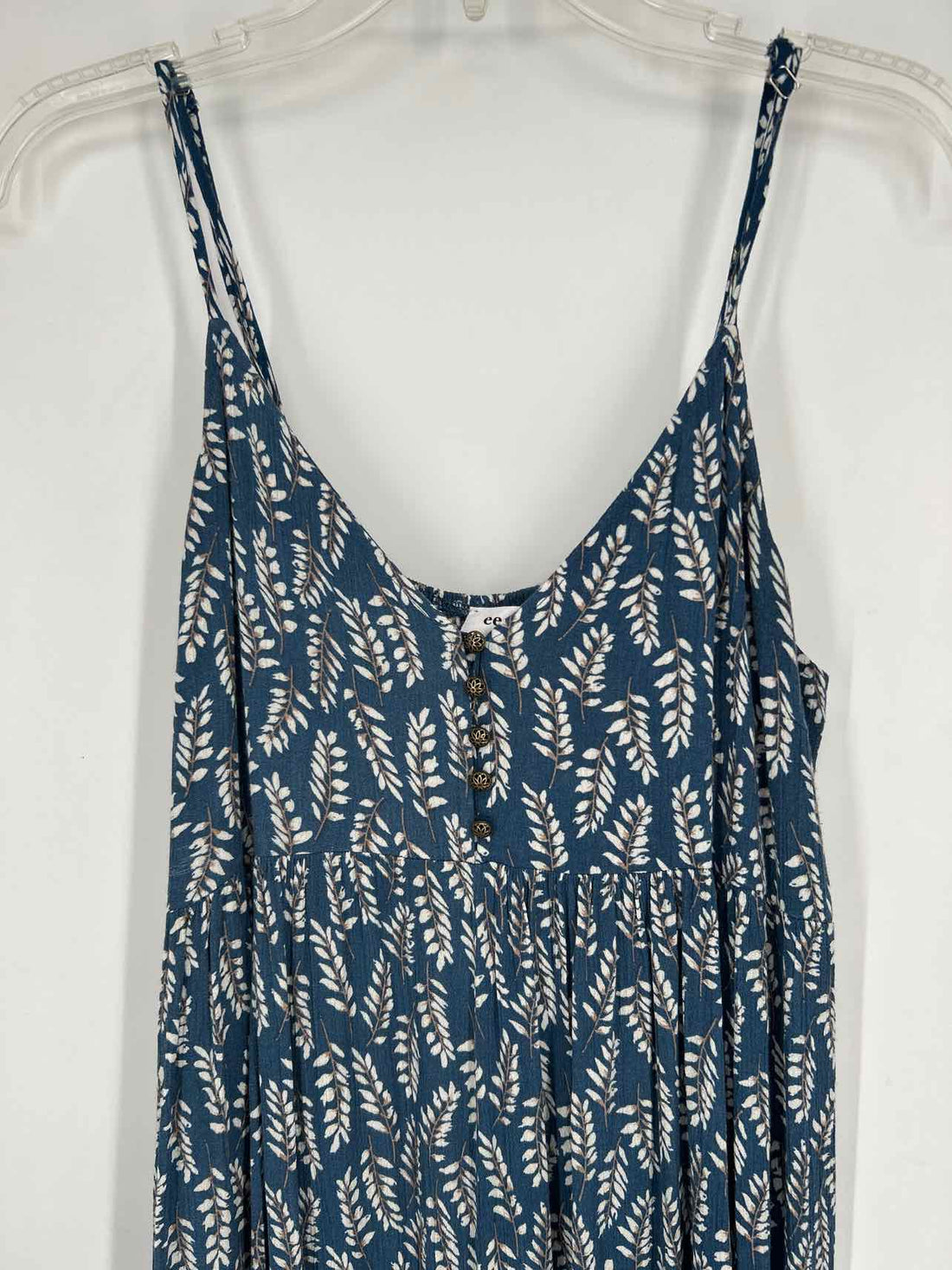Ee:Some Size L Navy & White Print Sleeveless Jumpsuit
