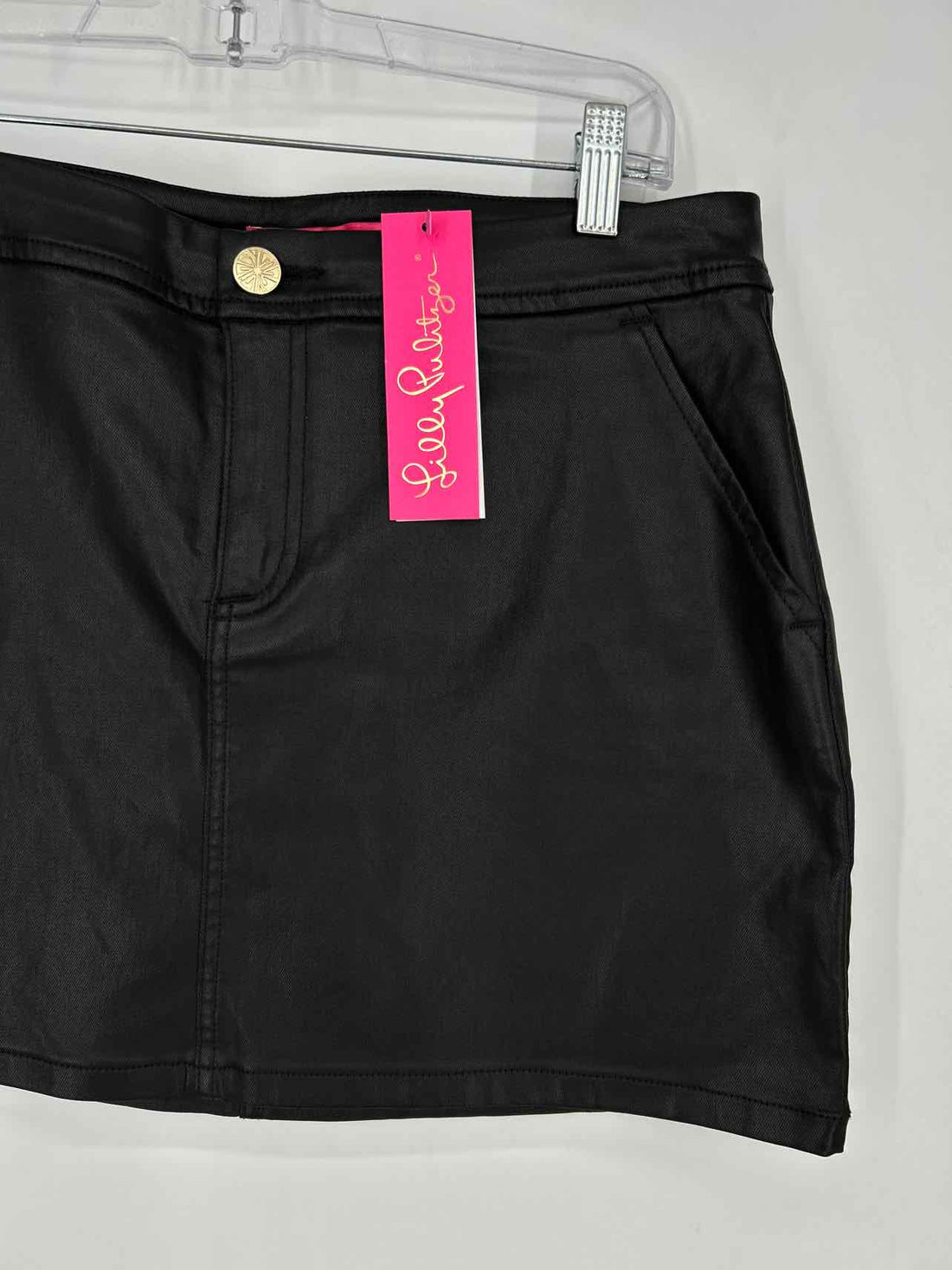 Lilly Pulitzer 6 Black Coated Denim NWT Lilly Pulitzer Skirt