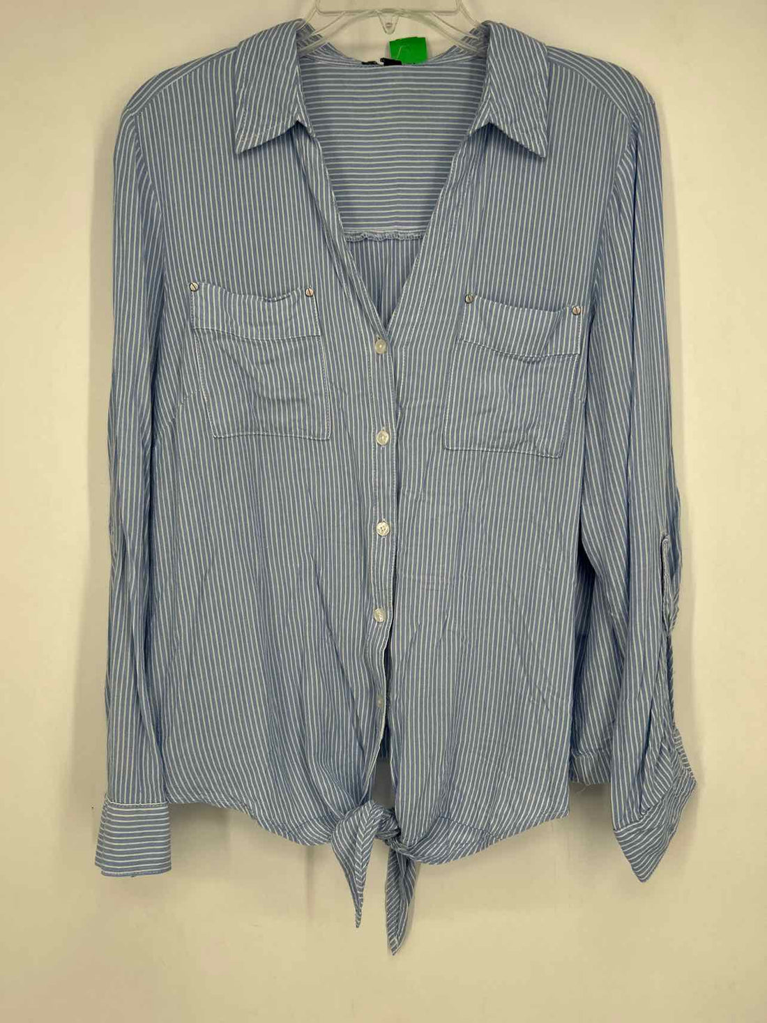 Jones New York Size L Blue & White Striped Long Sleeve