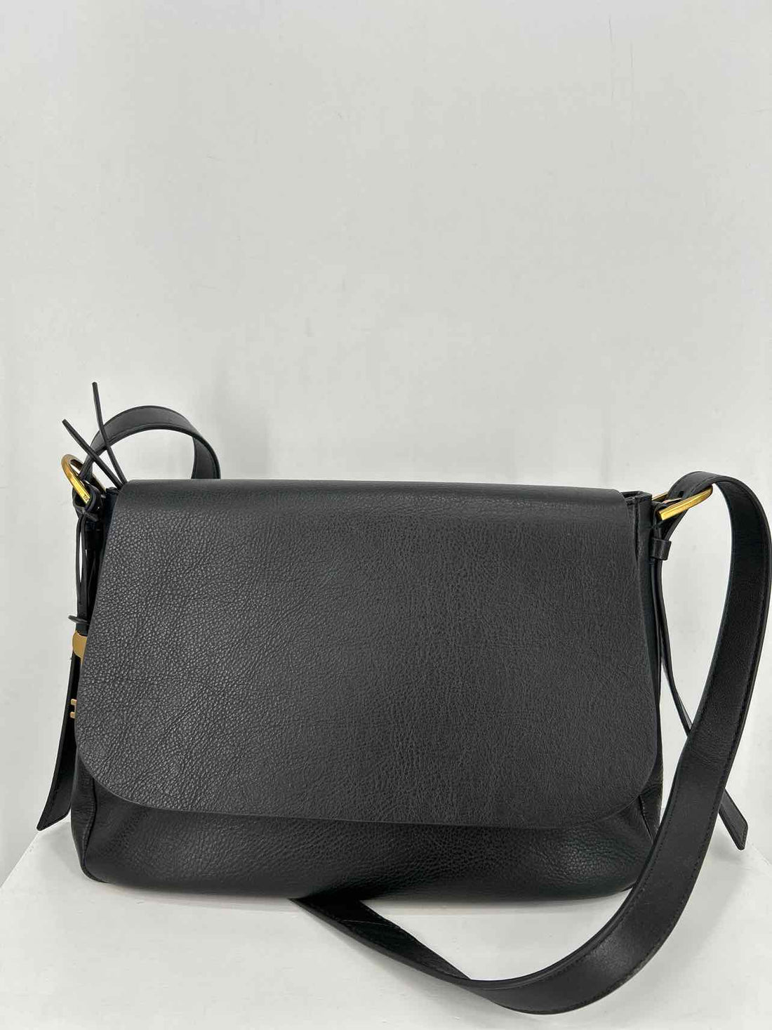 Fossil Black Leather Pre Owned Crossbody