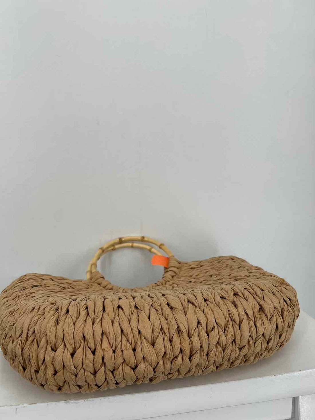 Haute Hippie Straw Bamboo Handle Satchel