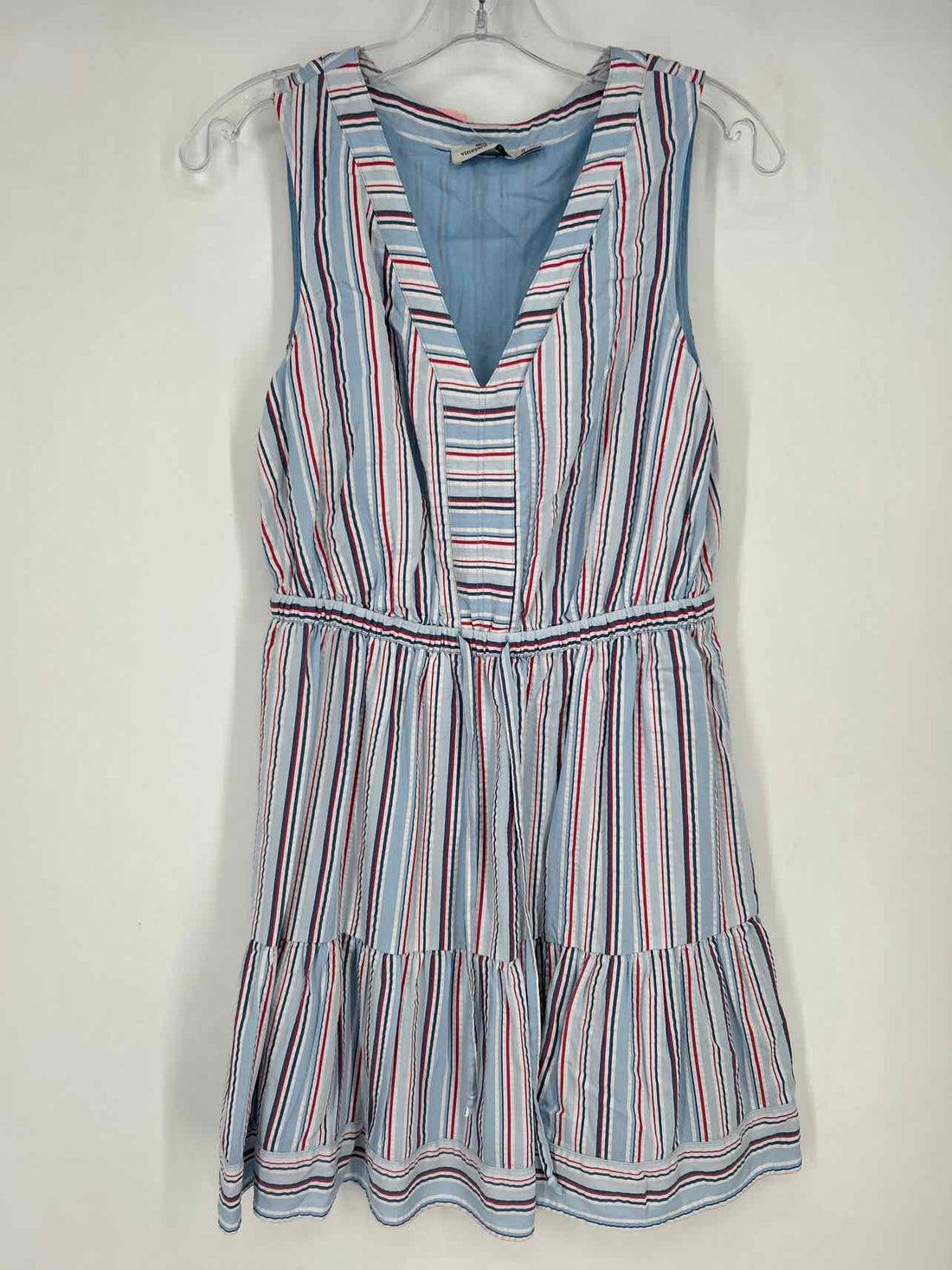 Vineyard Vines Size XS Light Blue White & Red Striped Sleeveless Dress