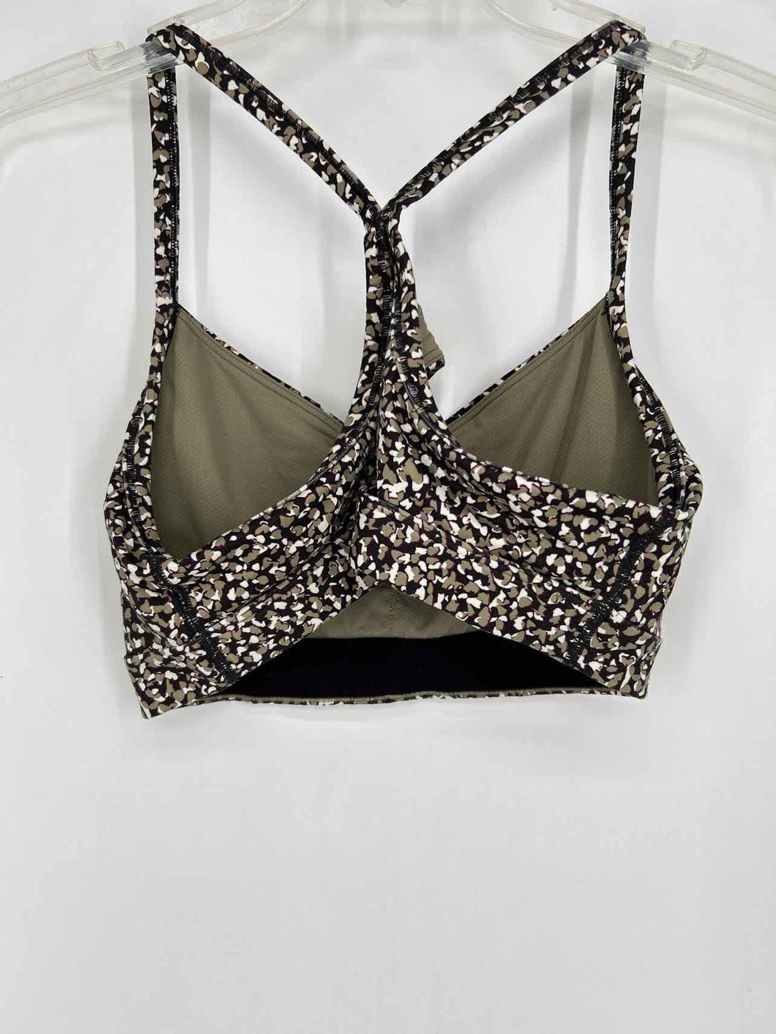 Athleta Size M Black & Olive Print Active Sports Bras