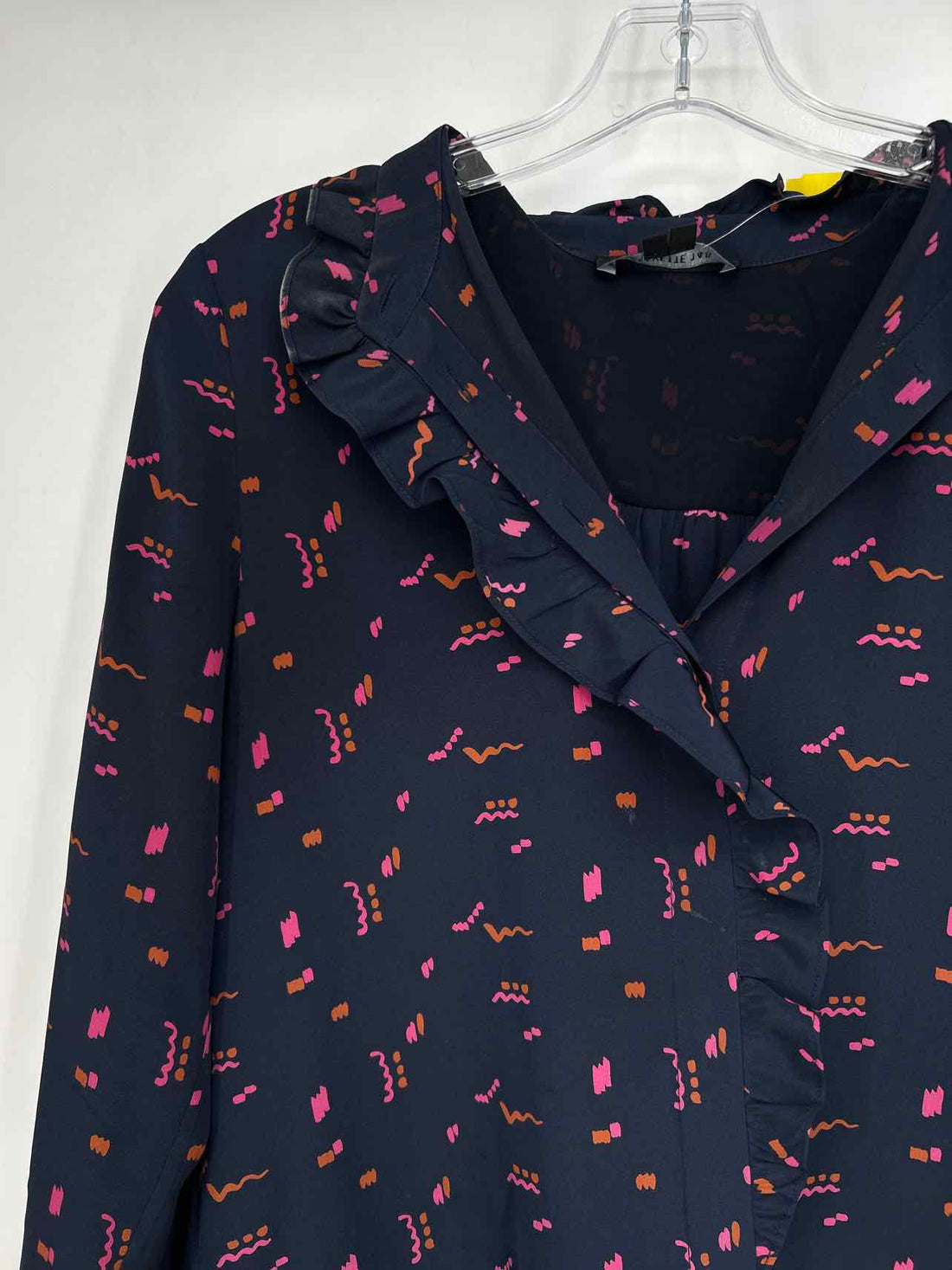 Lafayette 148 Size S Navy Print Long Sleeve