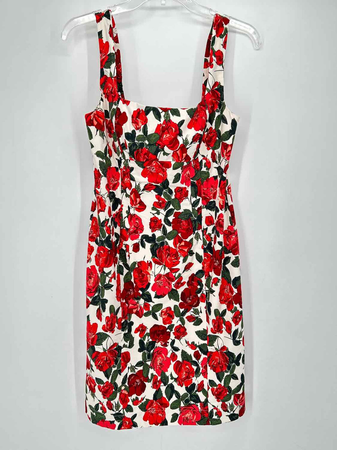 Maeve Size S White & Red Floral Sleeveless Dress