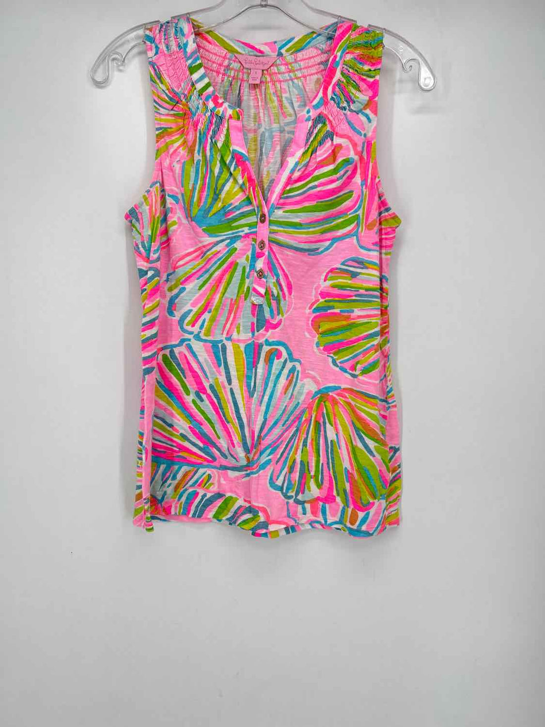 M Neon Pink Print Lilly Pulitzer Sleeveless Top
