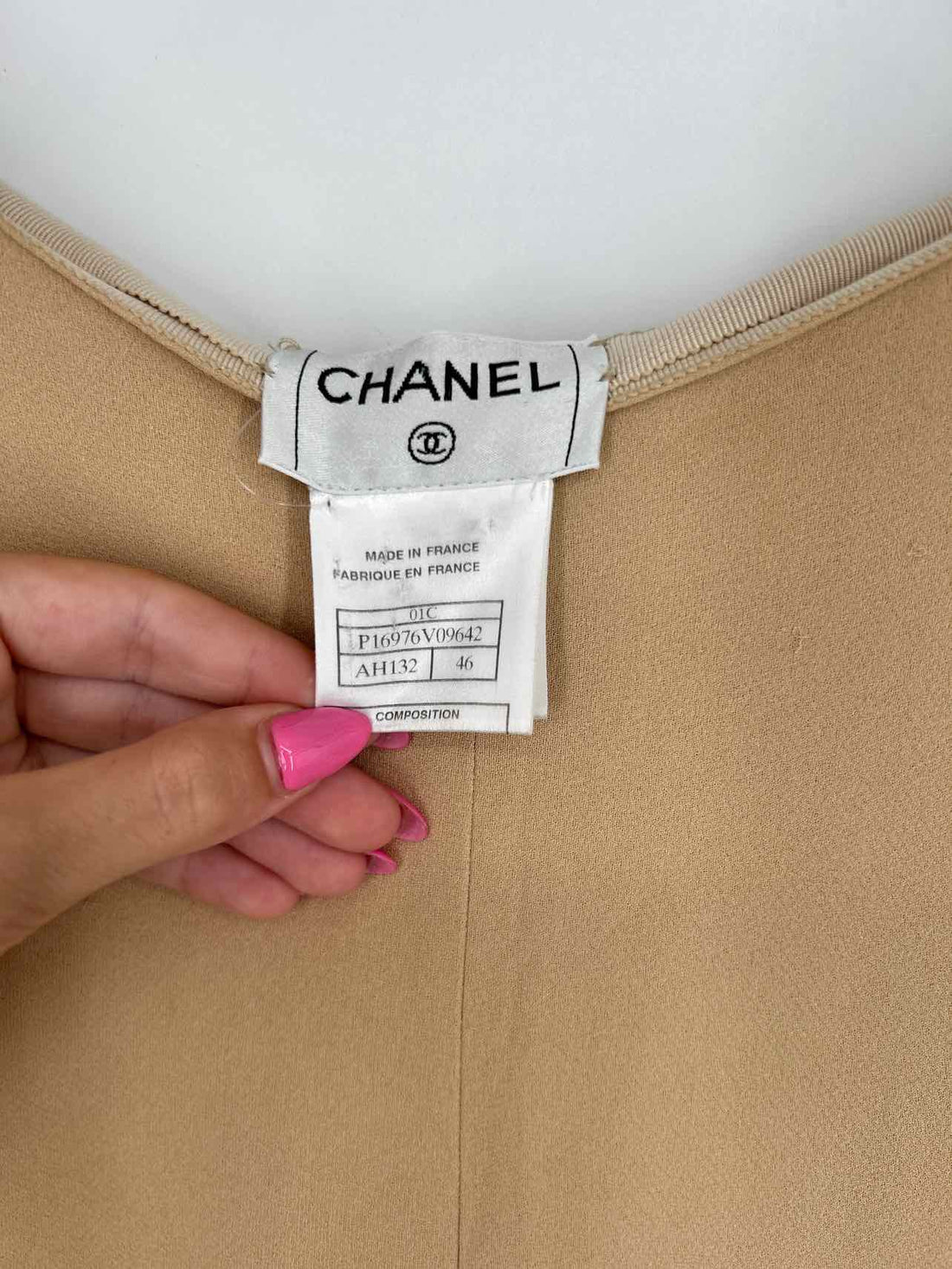 Chanel 46 (L) Sand Silk As Is LUXURY