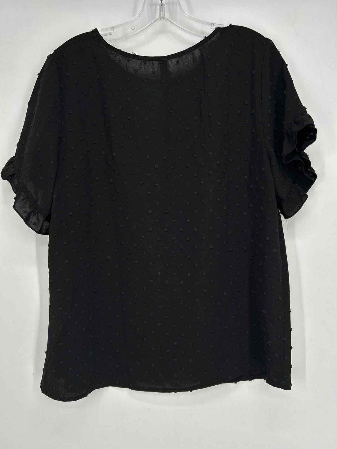 Pretty Garden Size M Black Swiss Dot NWT Short Sleeve