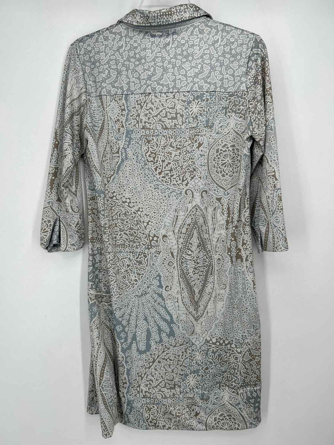 Gretchen Scott Size S Gray Print Long Sleeve Dress