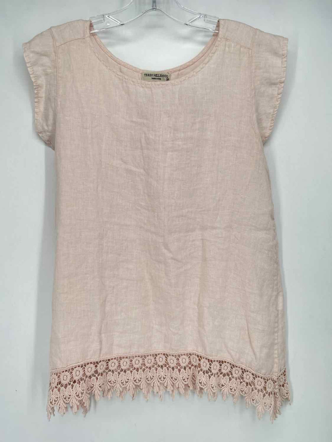 Terzo Millennio Size M Pale Pink Linen 100% Short Sleeve