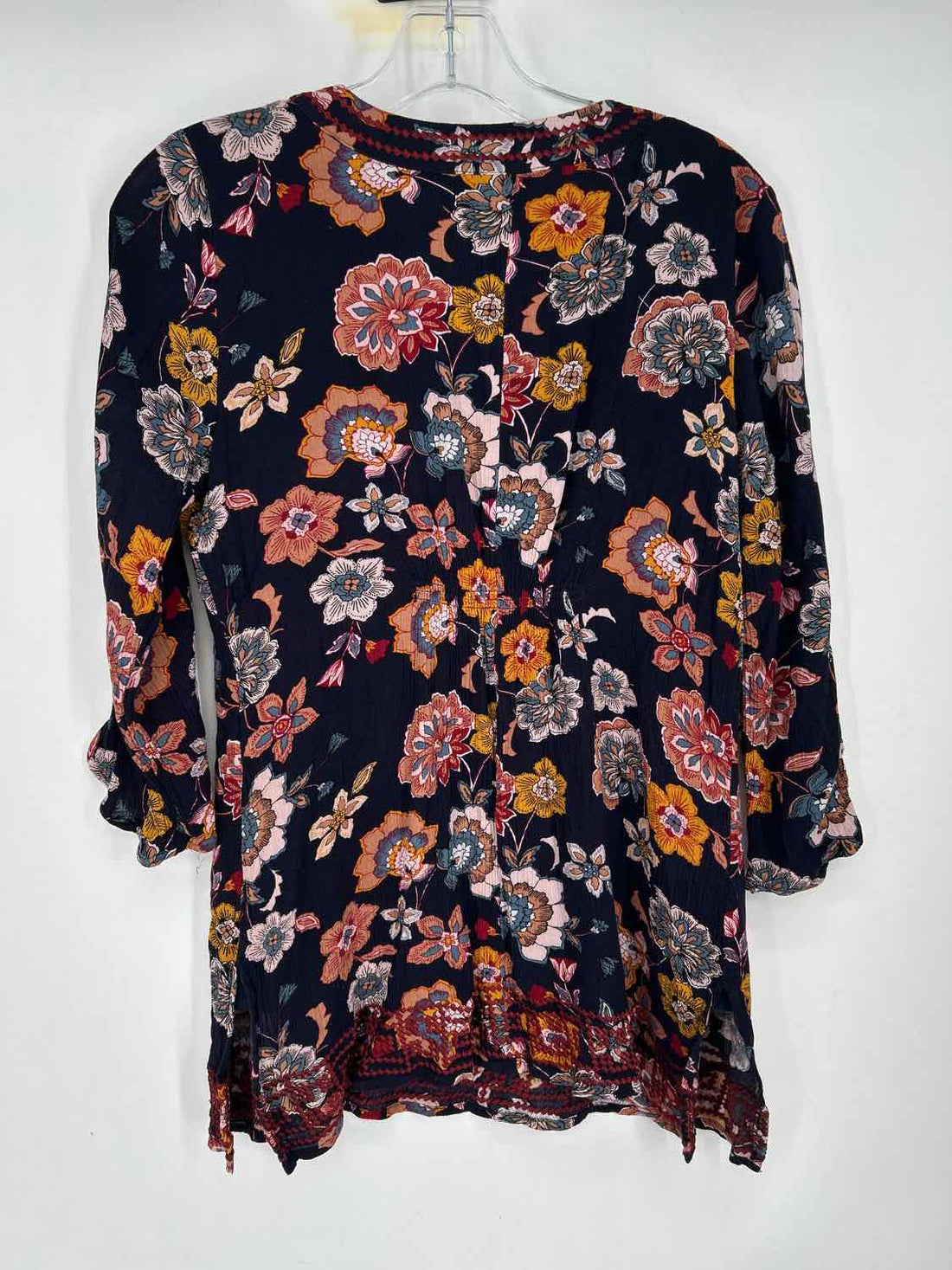Magnolia Grace Size S Navy Floral Long Sleeve