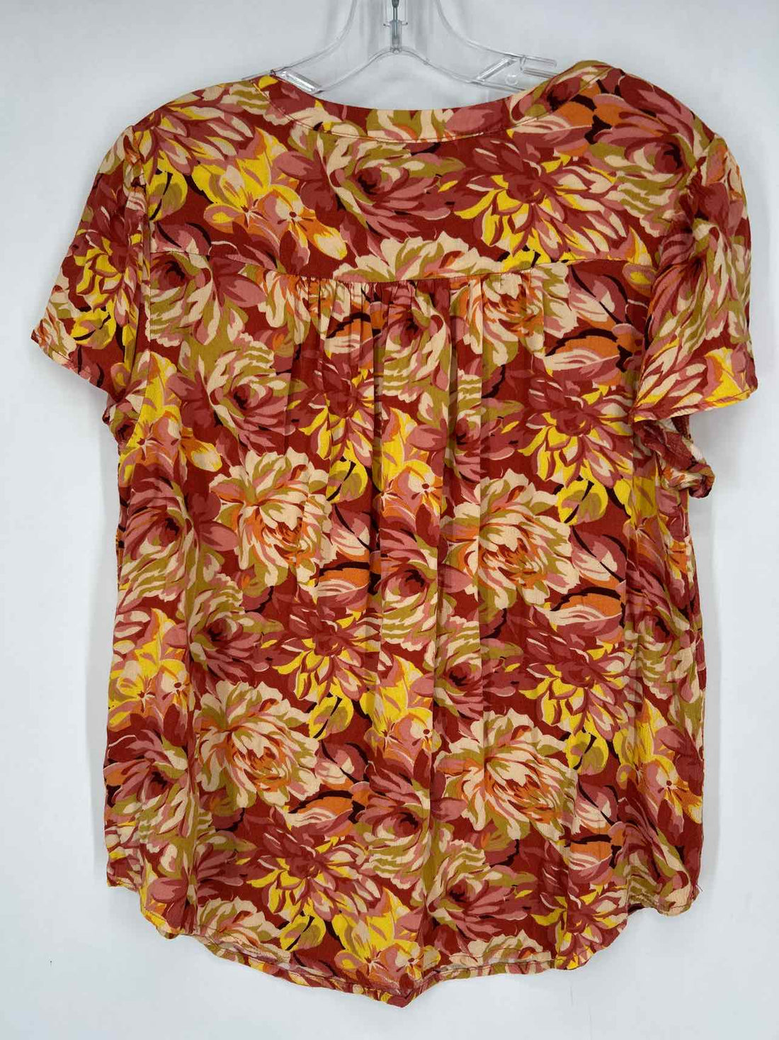 Torrid Size 0/L Red & Yellow Floral Short Sleeve
