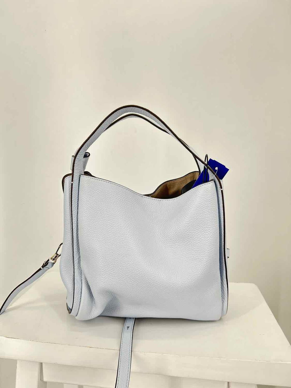 Kate Spade Light Blue Pebbled Leather Satchel