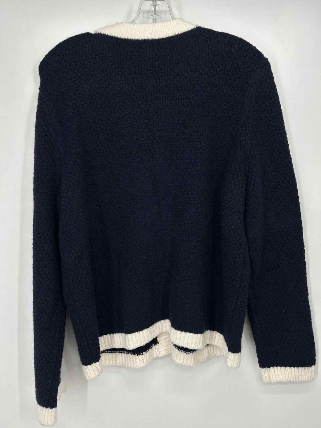 Talbots Size LP Navy Wool Blend Cardigan