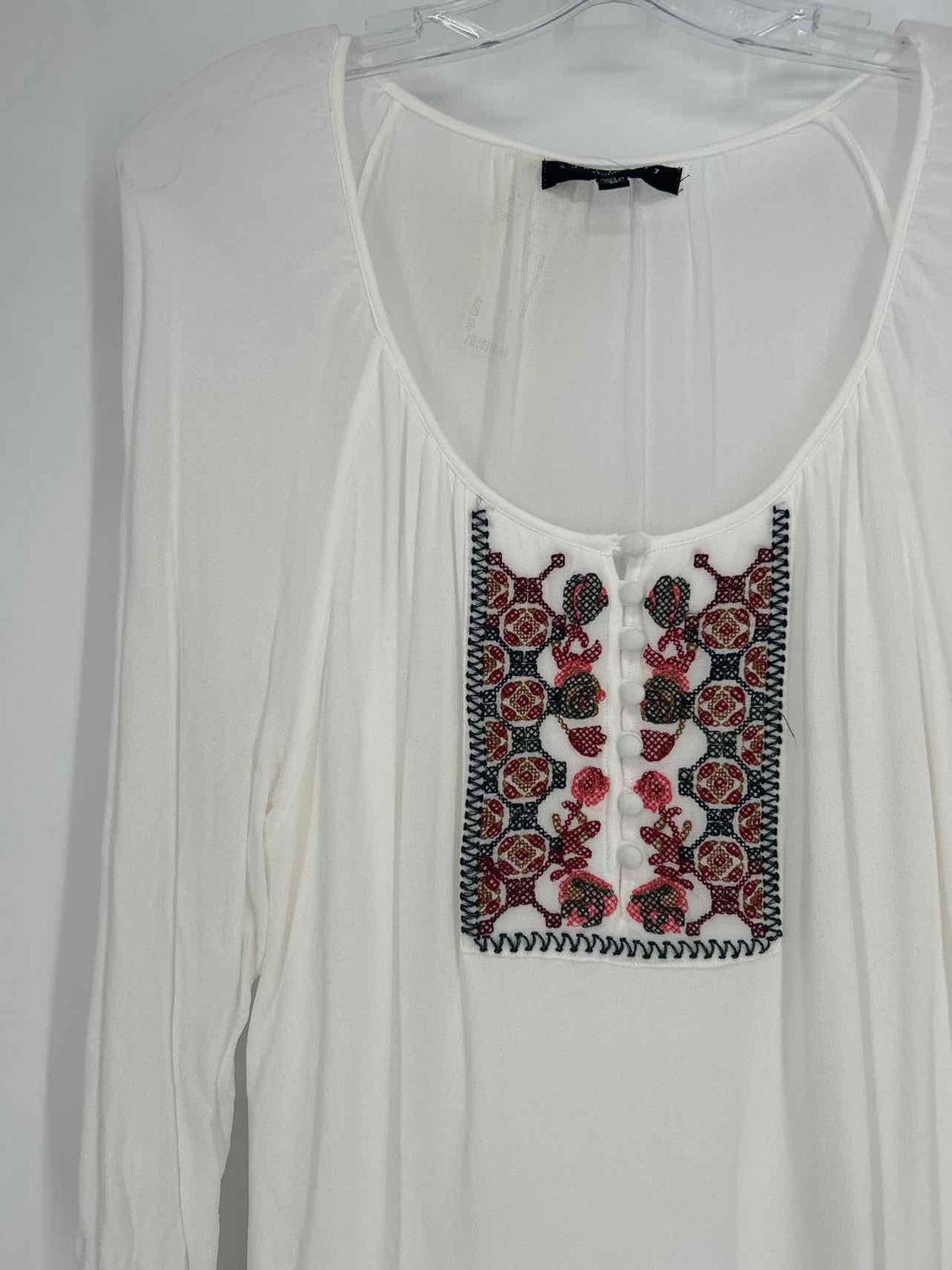 Sanctuary Size M White Embroidered Long Sleeve