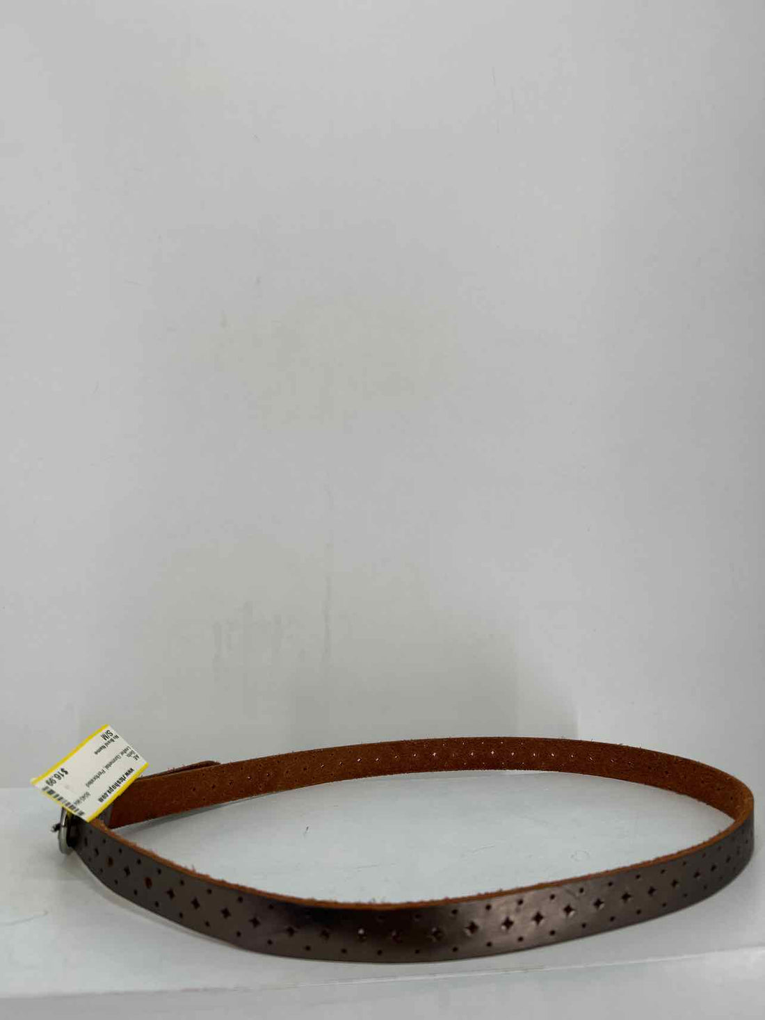No Brand Name Size S/M Leather Gunmetal Perforated Belts
