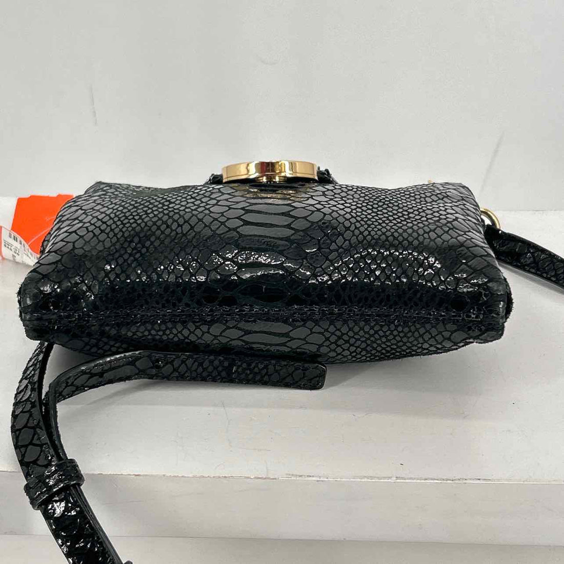 Michael Kors Black Reptile Suede Pre Owned Crossbody