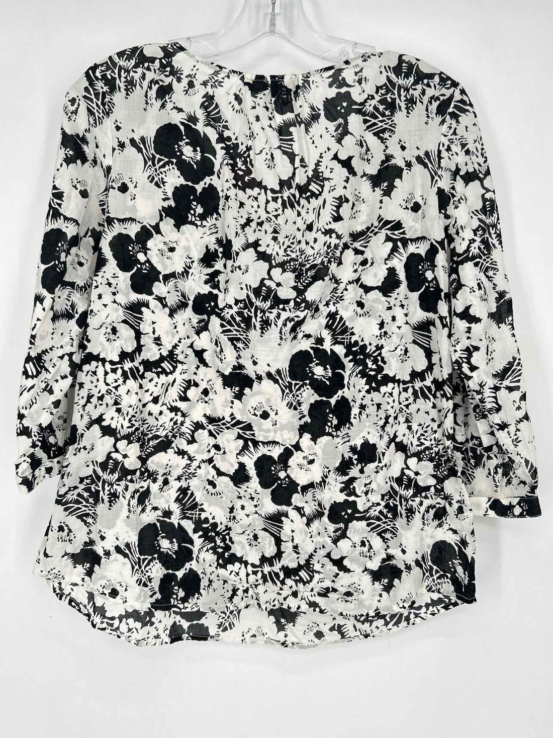 Lauren Ralph Lauren Size L White & Black Print Long Sleeve