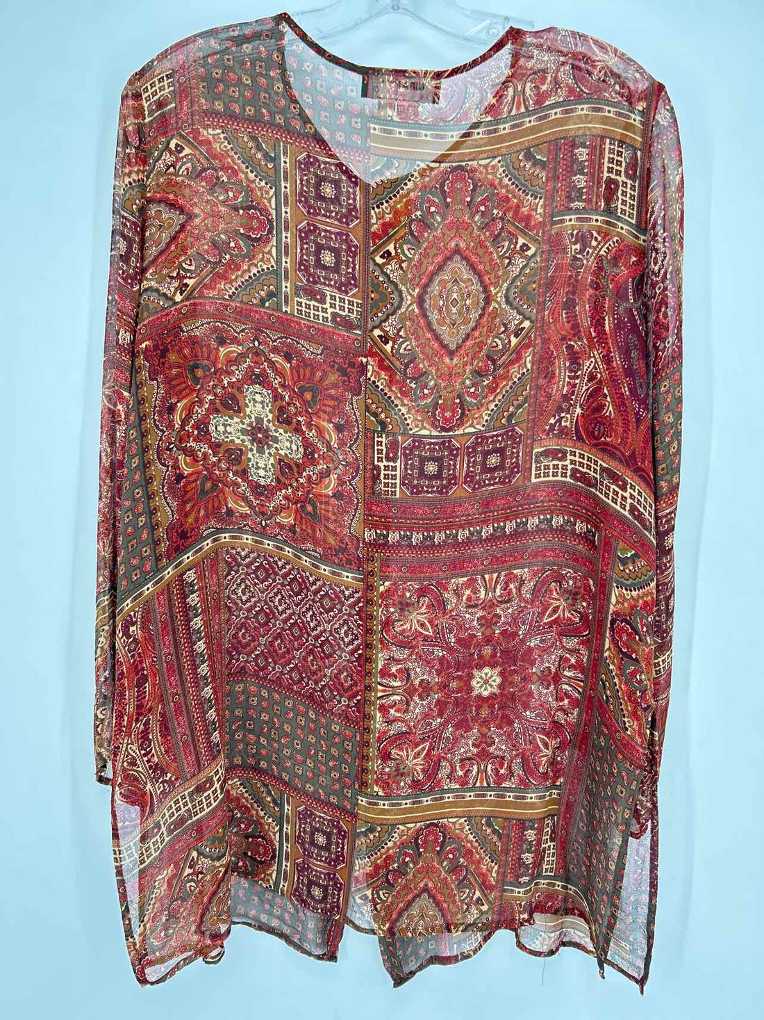 Nira Nira Size L red & beige print Long Sleeve