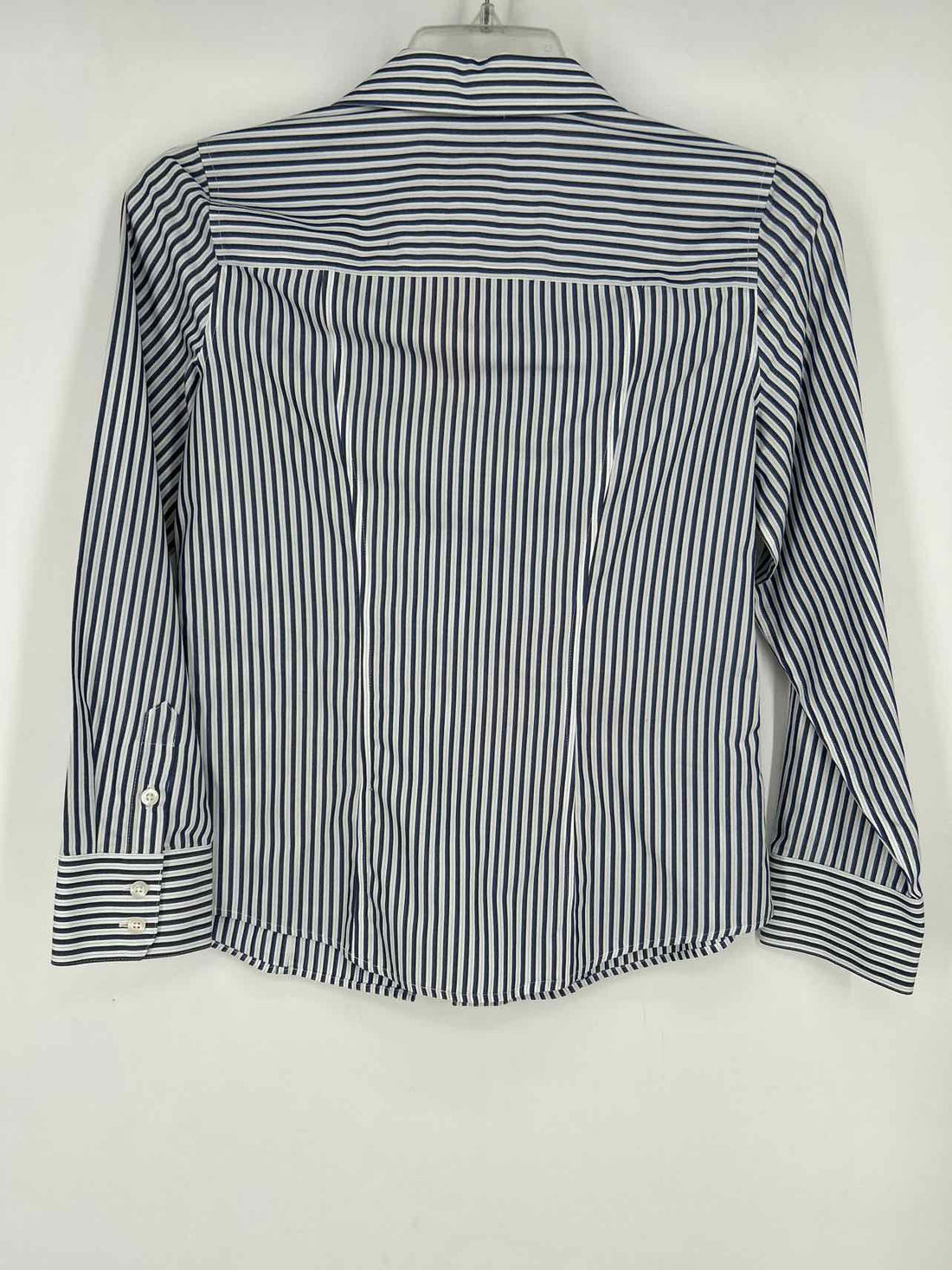 Chicos Size 0 (s) Blue & White Striped Long Sleeve