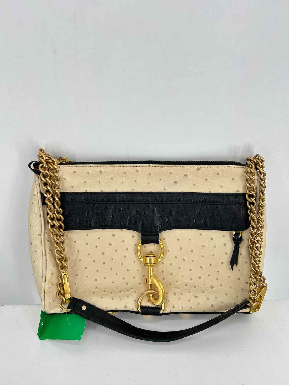 Rebecca Minkoff Off White Ostrich Embossed Leather Good Shoulder