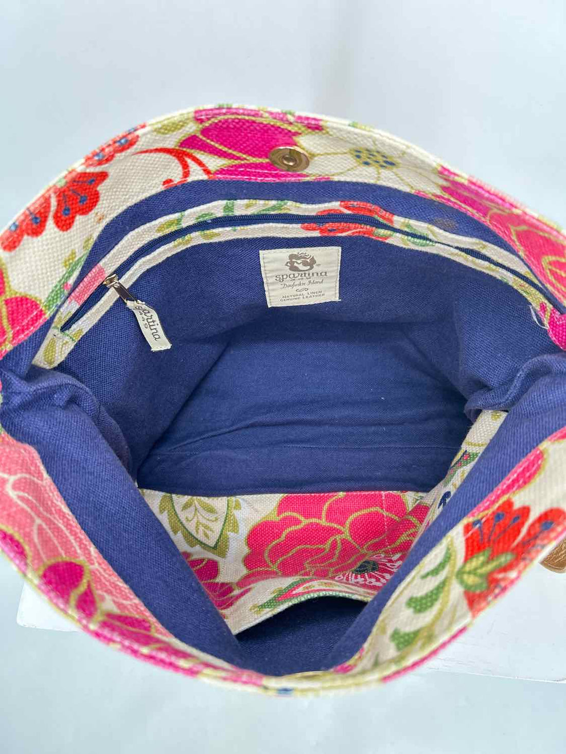 Spartina Pink Orange Floral Large Purse