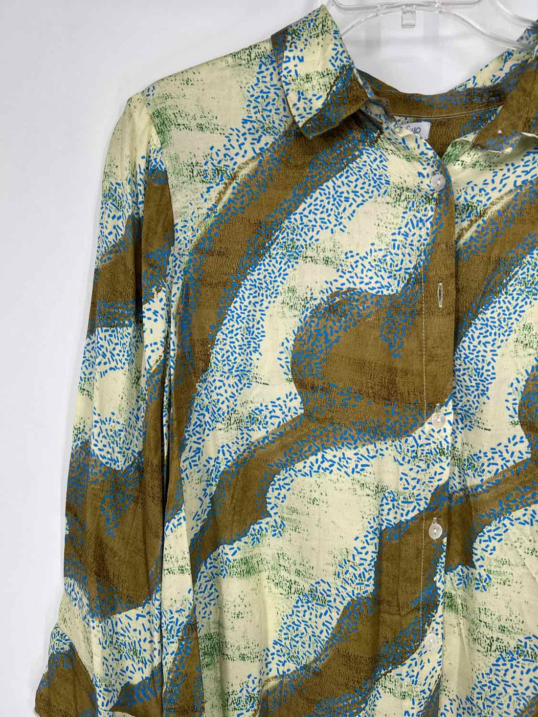 Blow Up Size L/XL Green & Blue Print NWT Long Sleeve