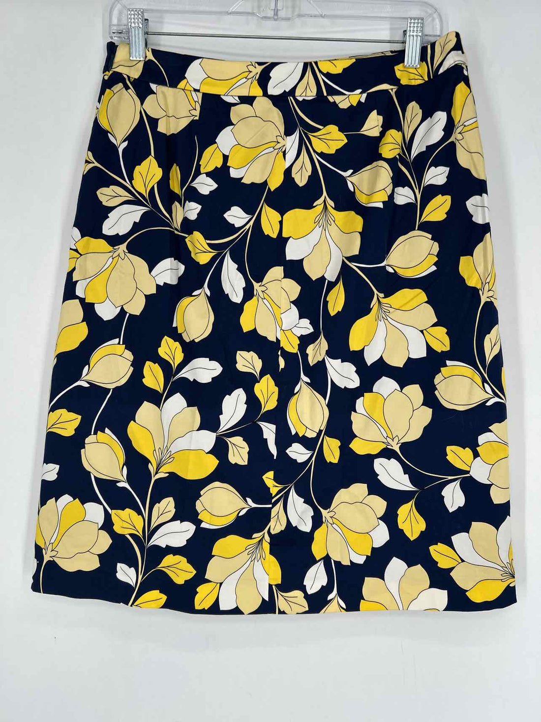 Talbots Size 6 Navy & Yellow Print Skirts