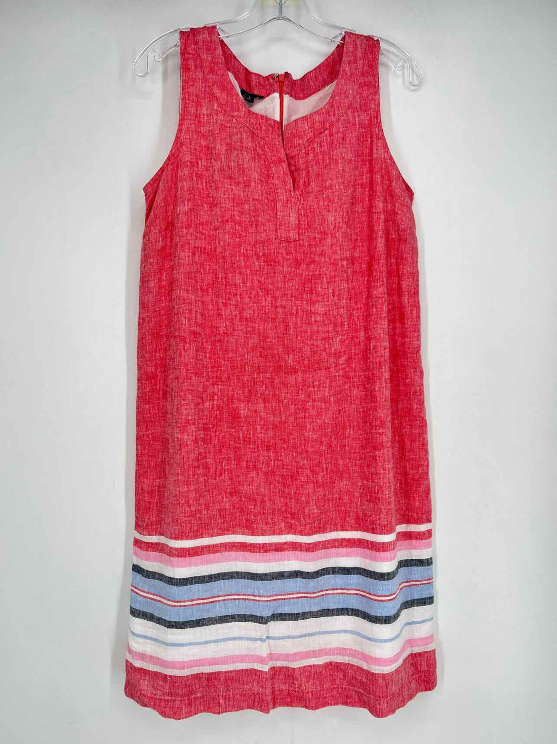 Talbots Size 8 Red Linen Sleeveless Dress