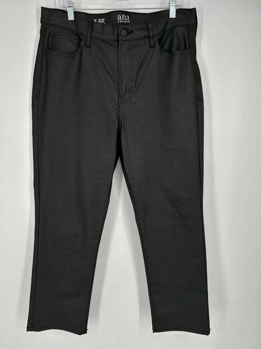 Ana Size 16 Black Coated Denim Jeans