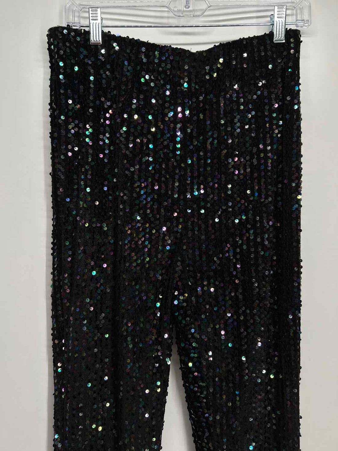 Free People Size M Black Sequin Flare Pants