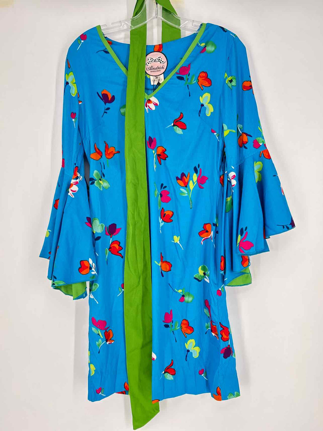 Almatrichi Size 38 Blue Floral Silk NWT Dress