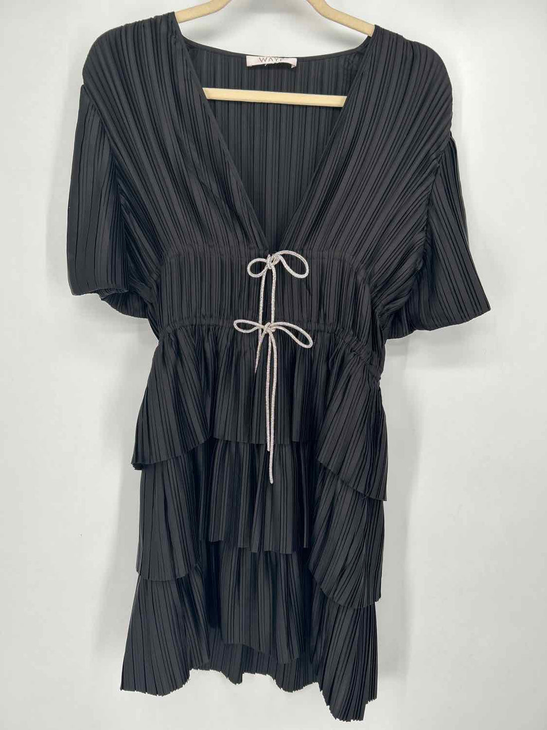 WAYF Size M Black Satin Dress