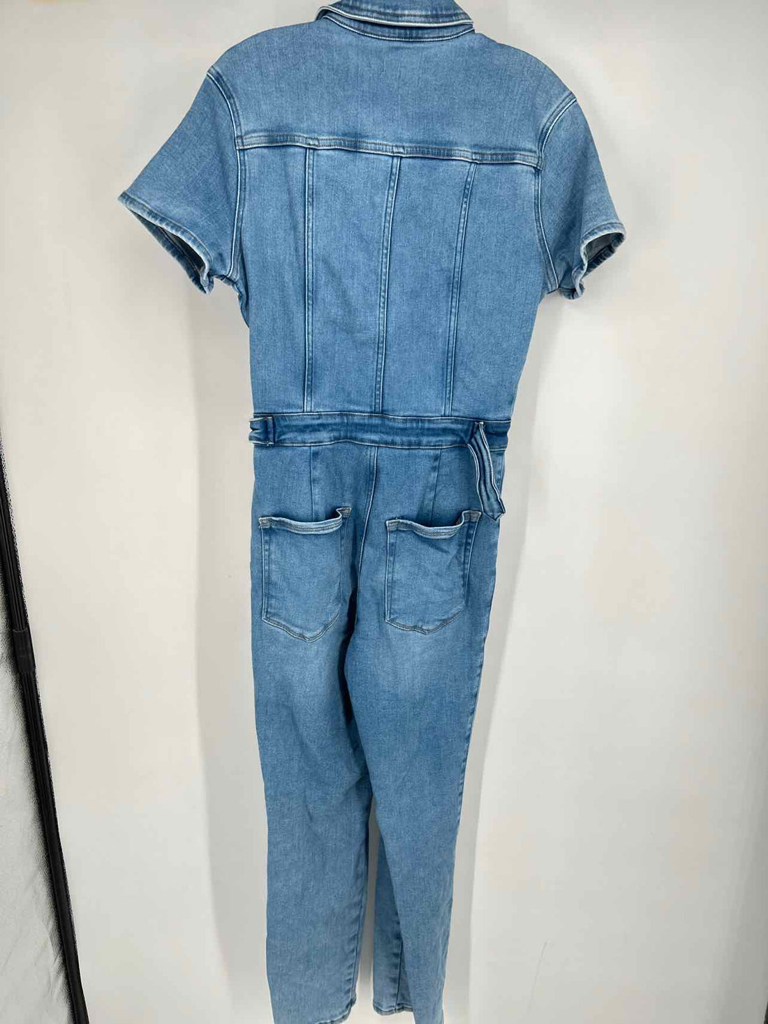 Good American Size 2 Denim Short Sleeve Jumpsuit