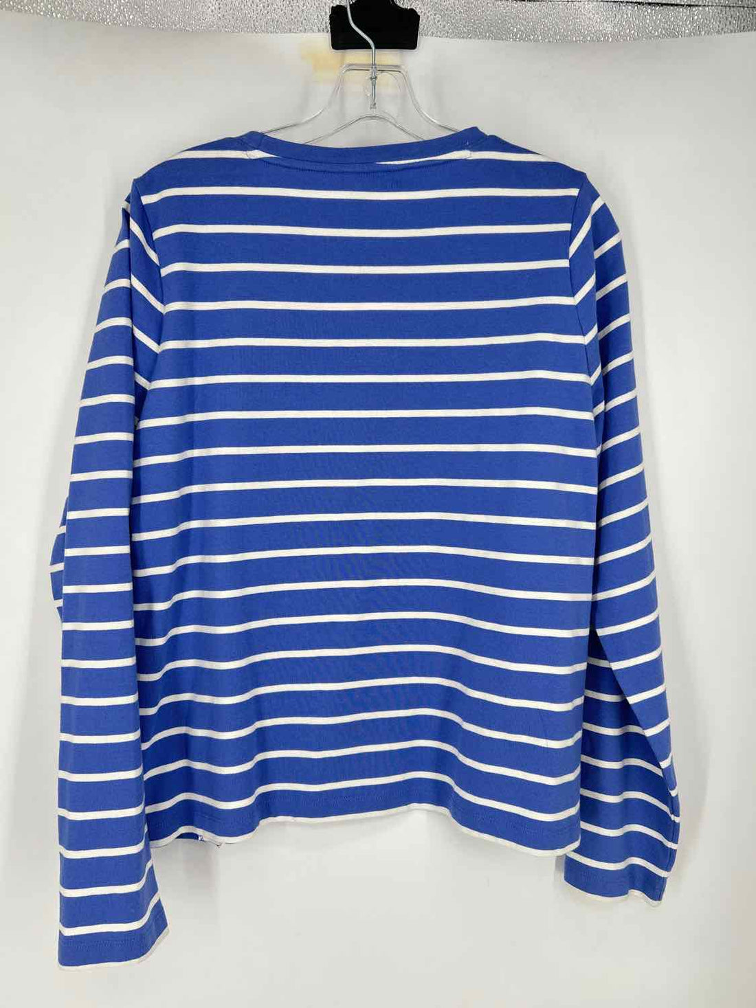 J Crew Size L Blue & White Striped Long Sleeve