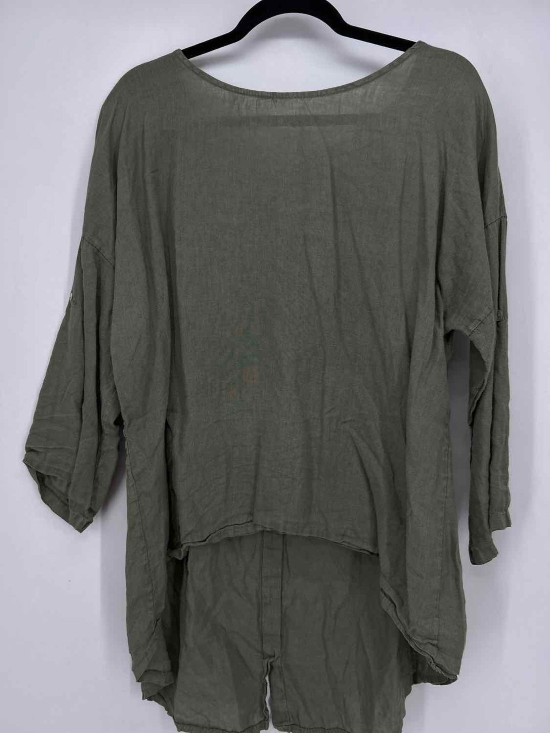 Terzo Millennio Size L Olive Linen Long Sleeve