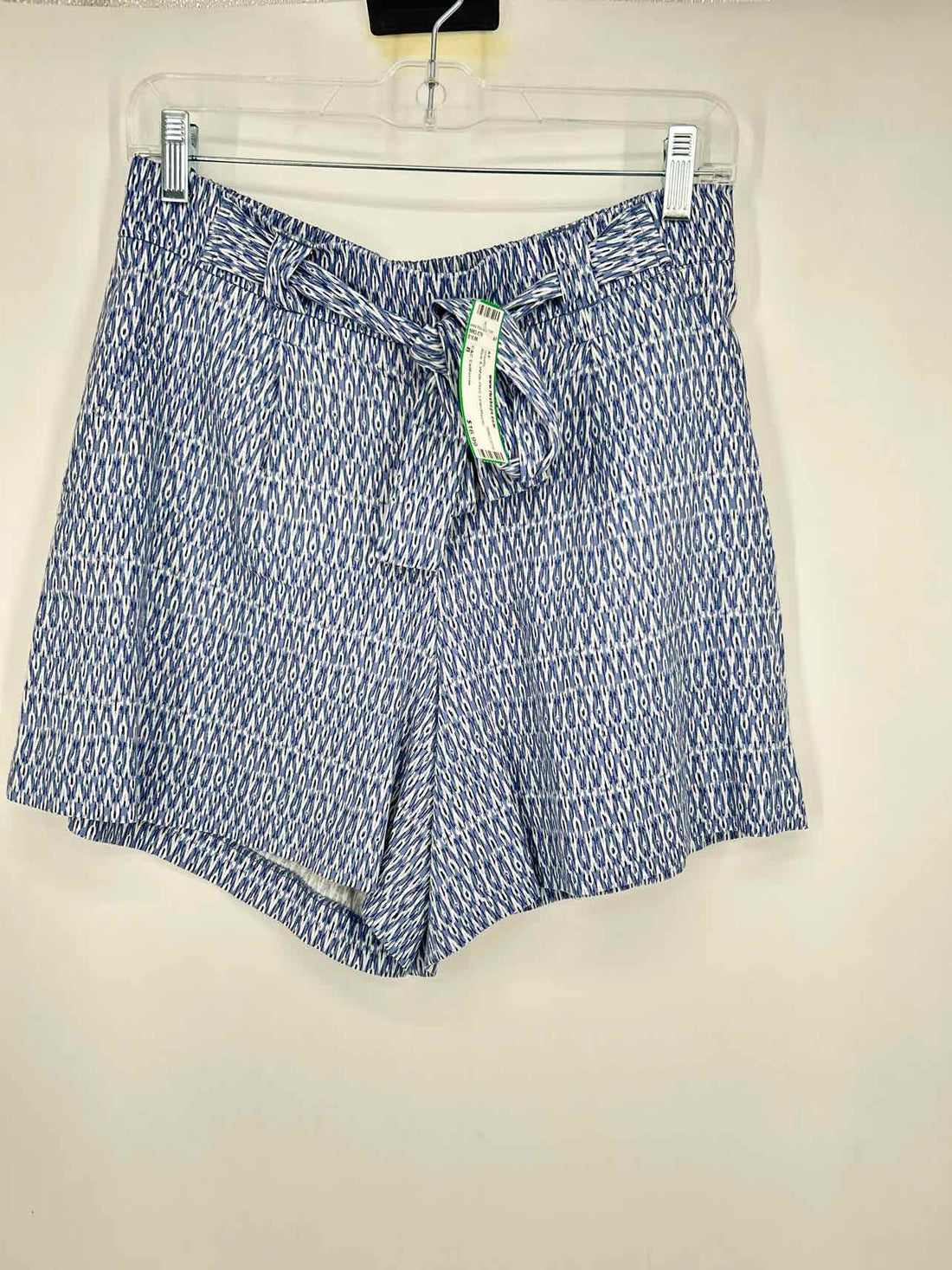 C&C California Size 8 Blue & White Print Linen/Rayon Shorts