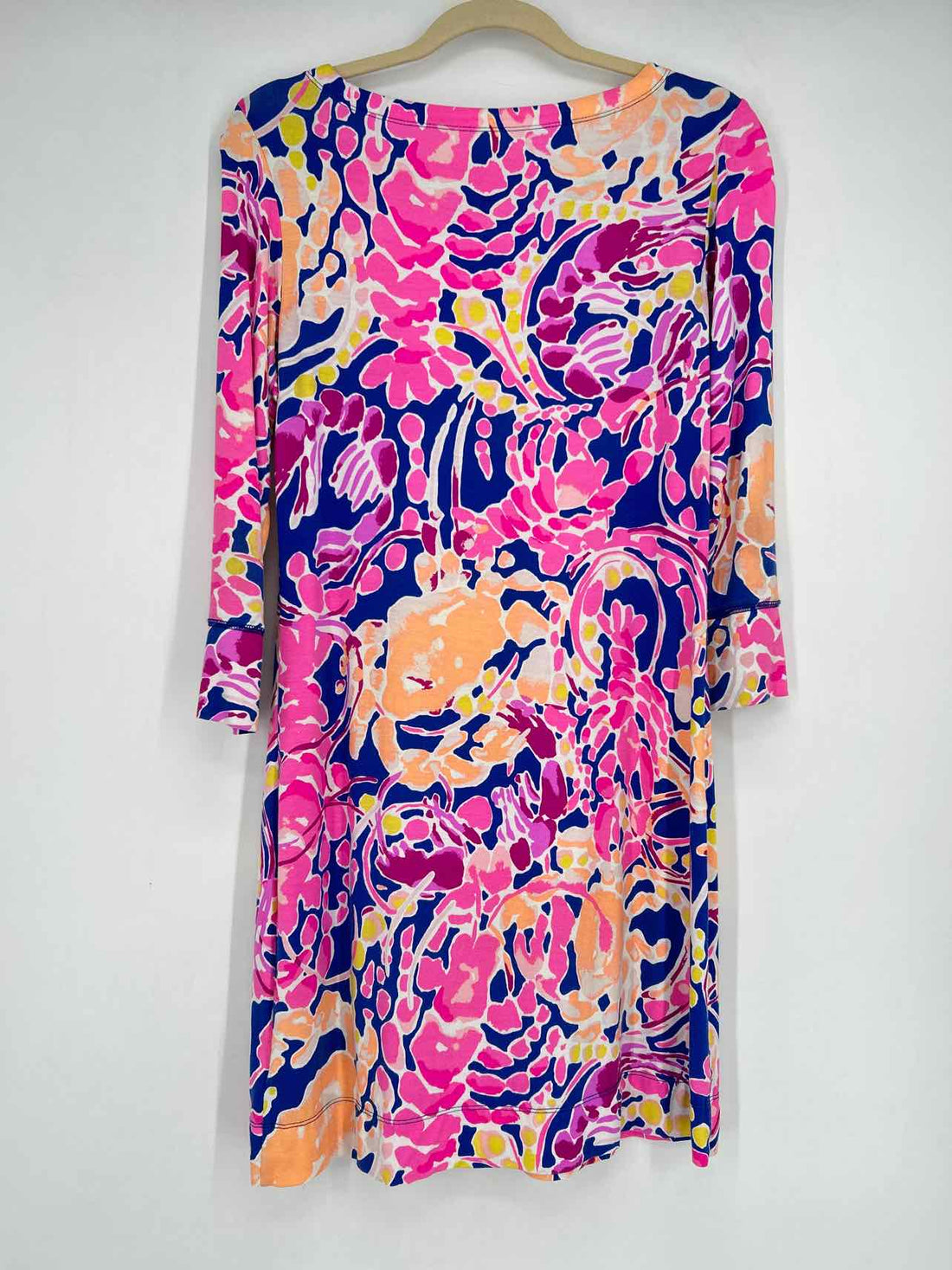 Lilly Pulitzer S Blue & Pink Print Long Sleeve Lilly Pulitzer Dress