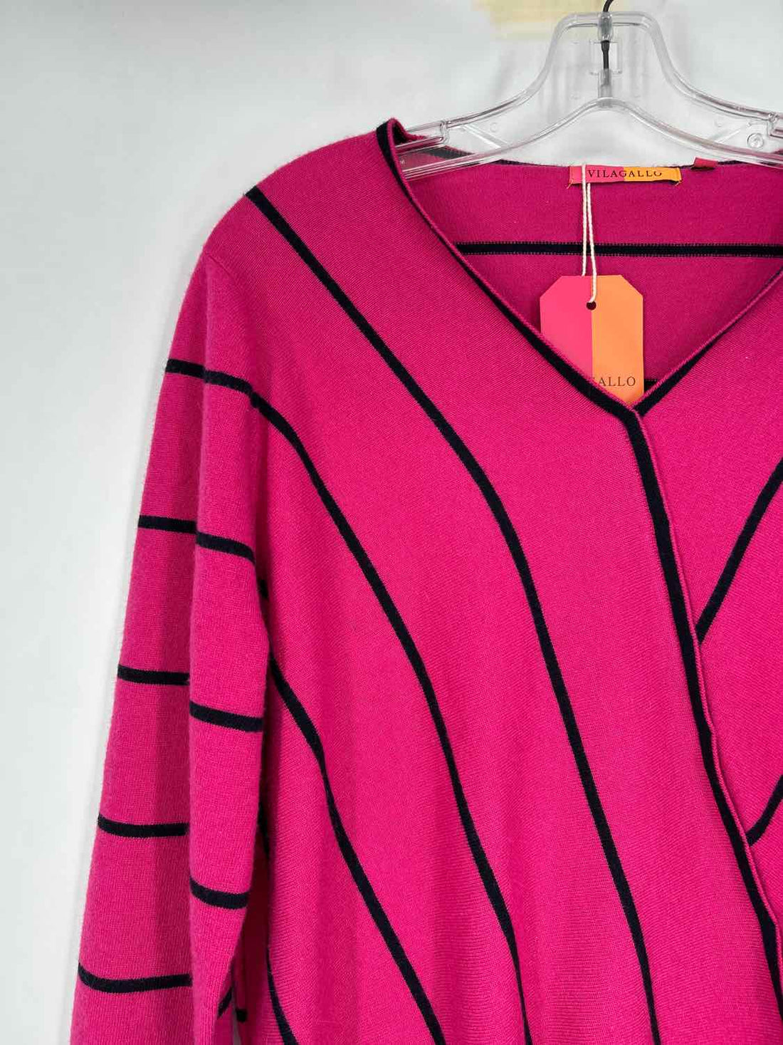 Vilagallo Size L Pink Stripe NWT Sweater