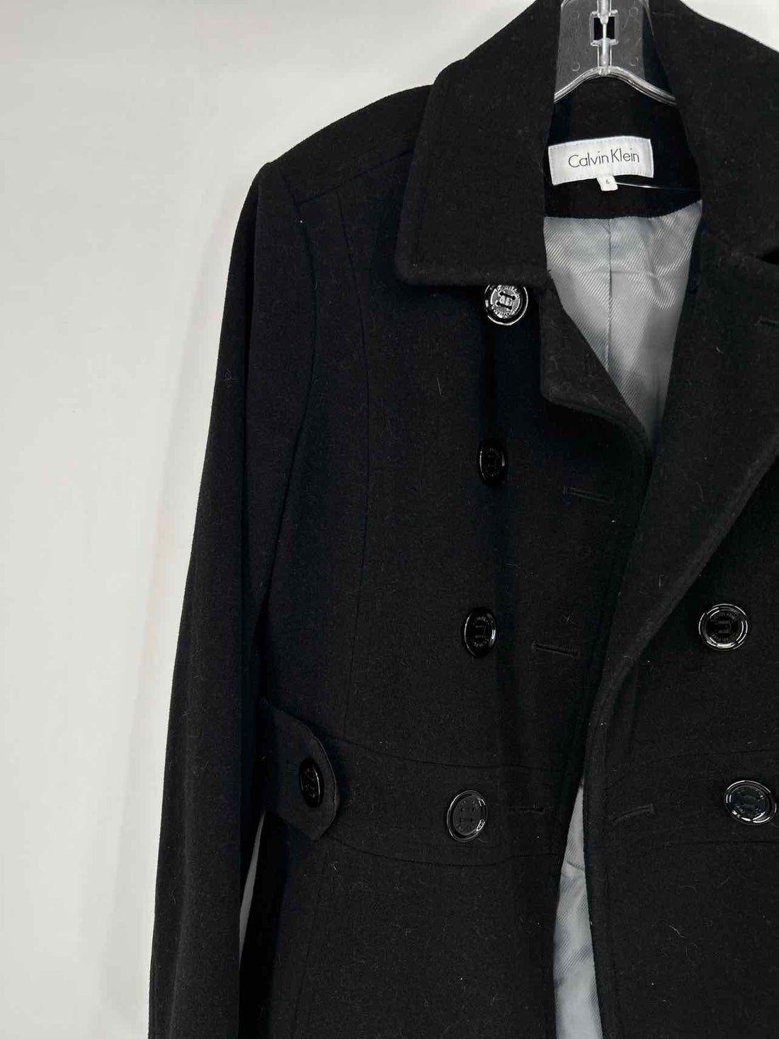 Calvin Klein Size 6 Black Coat