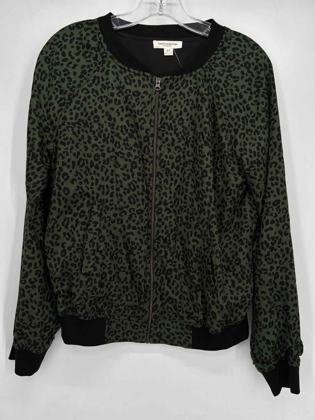 Beach Lunch Lounge Size S Green Leopard Jacket