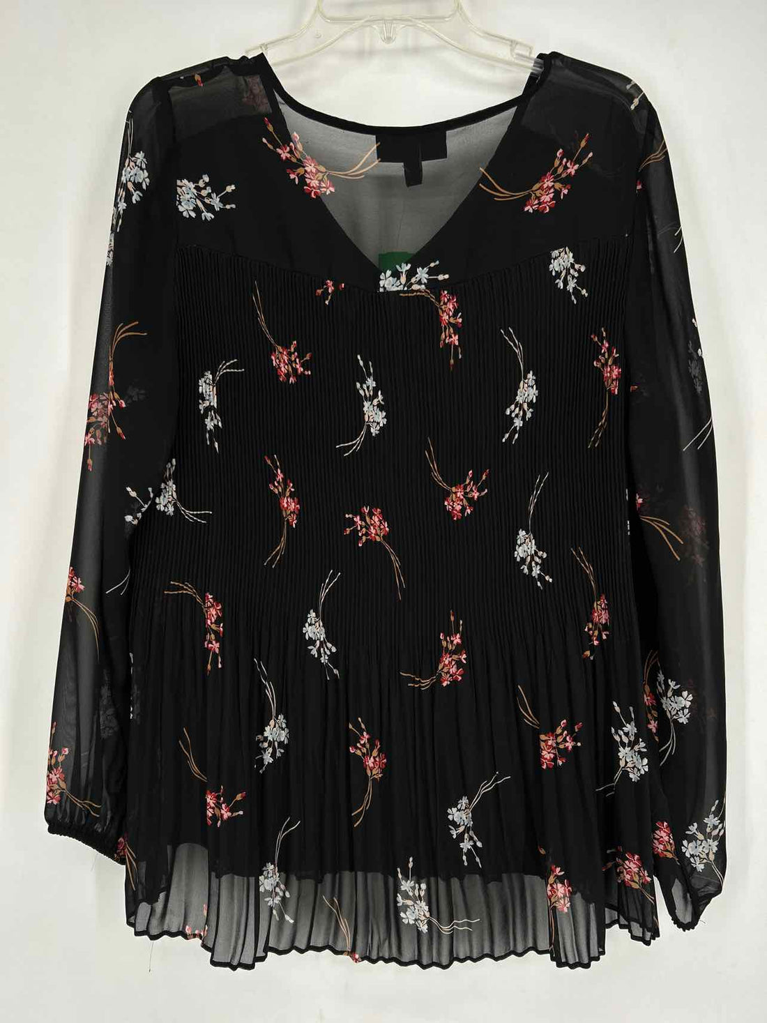 Lane Bryant Size 14/16 Black Floral Long Sleeve