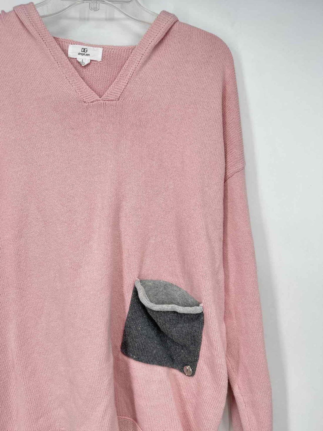 DG Simpli zen Size L Pink & Gray Hoodie