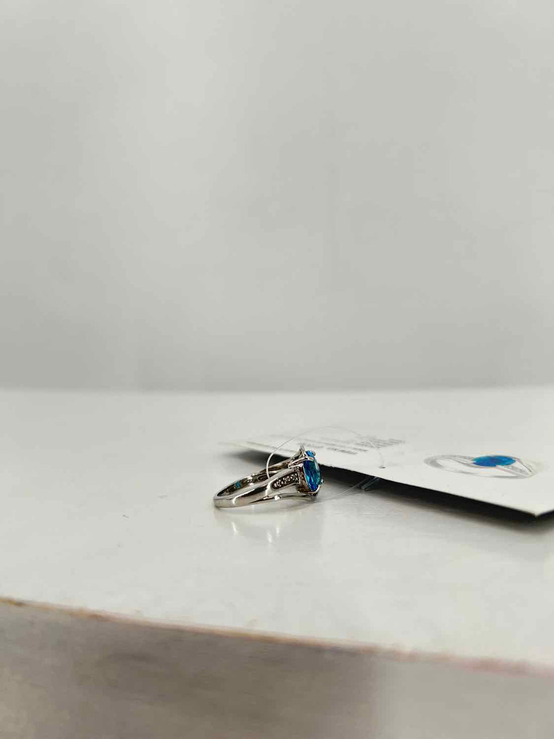 Gems TV Size 7 925 Blue Topaz Silver Ring