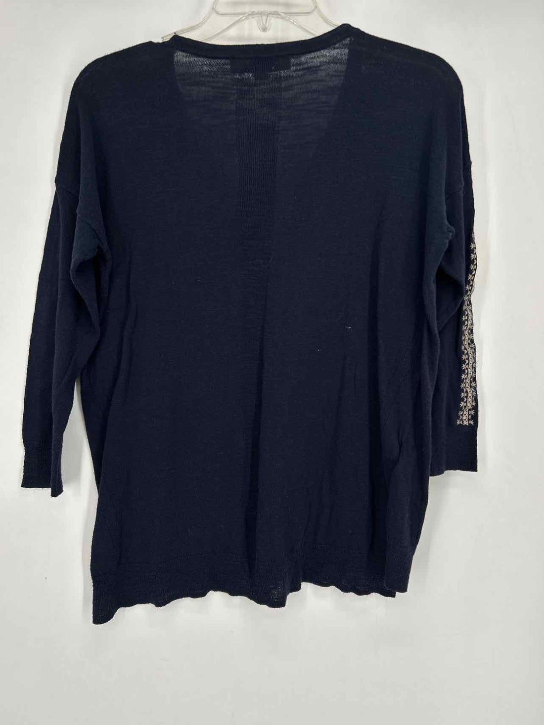 Loft Size S Navy Embroidered Long Sleeve