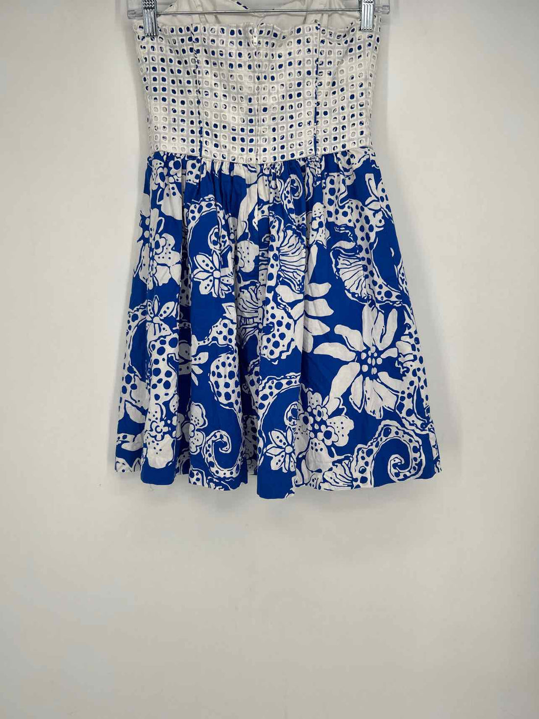 Lilly Pulitzer 2 Cobalt Blue & Whit Strapless Lilly Pulitzer Dress