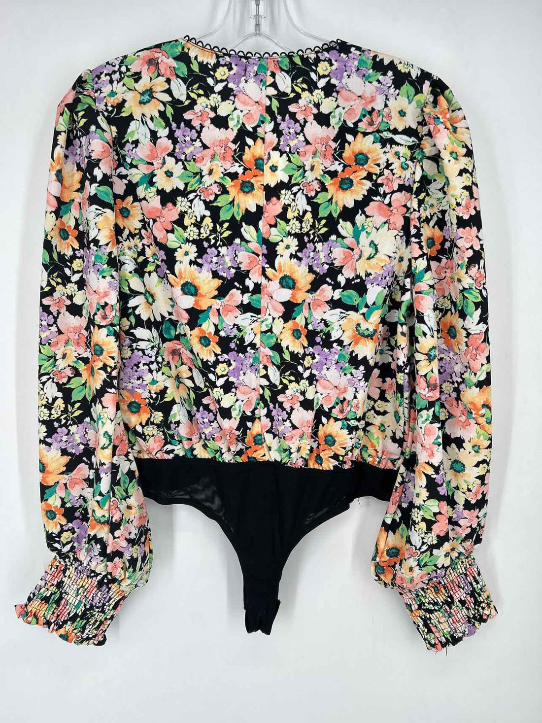 SkyLar Rose Size M Black Floral NWT Bodysuit