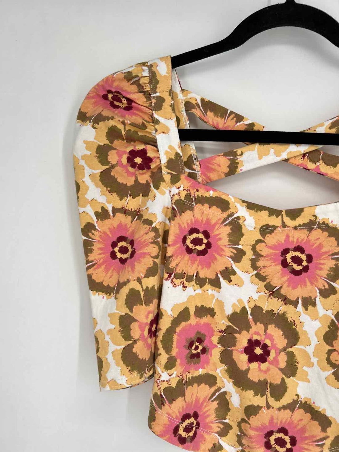 Free People Size XS Floral Short Sleeve