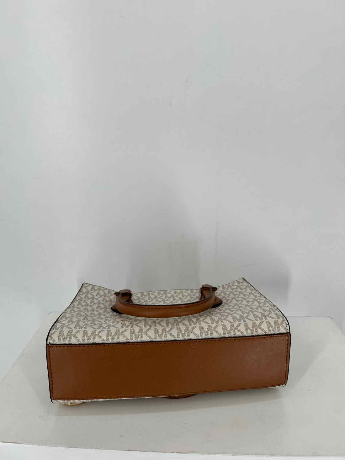 Michael Kors White Monogram Saffiano Leather Pre Owned Satchel